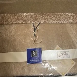 Yves Saint Laurent ブランケット ネイビー YSL イヴサンローラン ブランケット 膝掛け ペイズリー柄